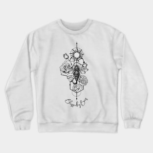 Bees with Roses and Tulips Crewneck Sweatshirt